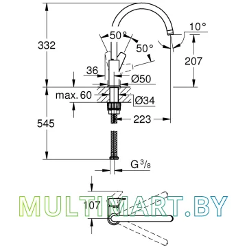 Смеситель Grohe Start Edge 31369001 картинка 3